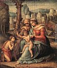Madonna with Child, St Elisabeth and the Infant St John the Baptist by Francesco Ubertini Bacchiacca II